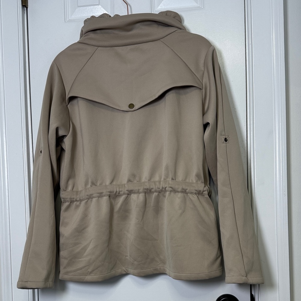 Grace Elements Taupe Utility Jacket Hooded Cinch … - image 4